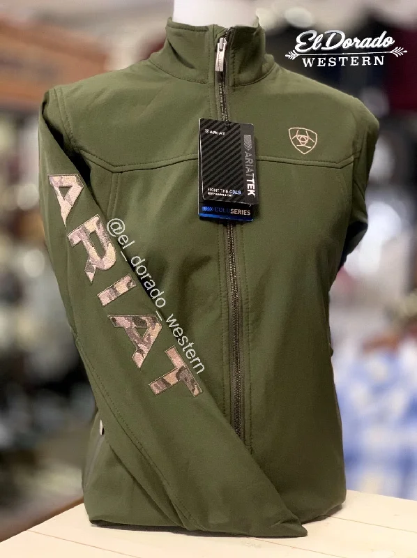 Ariat Women's New Team Softshell Jacket - Brine Olive / Camo