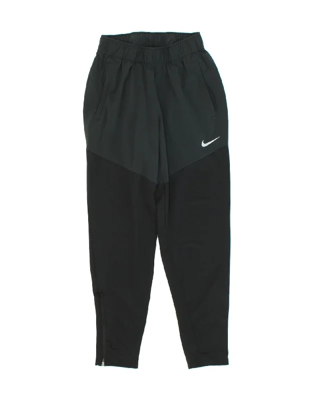 NIKE Womens Dri Fit Tracksuit Trousers UK 10 Small Grey Colourblock