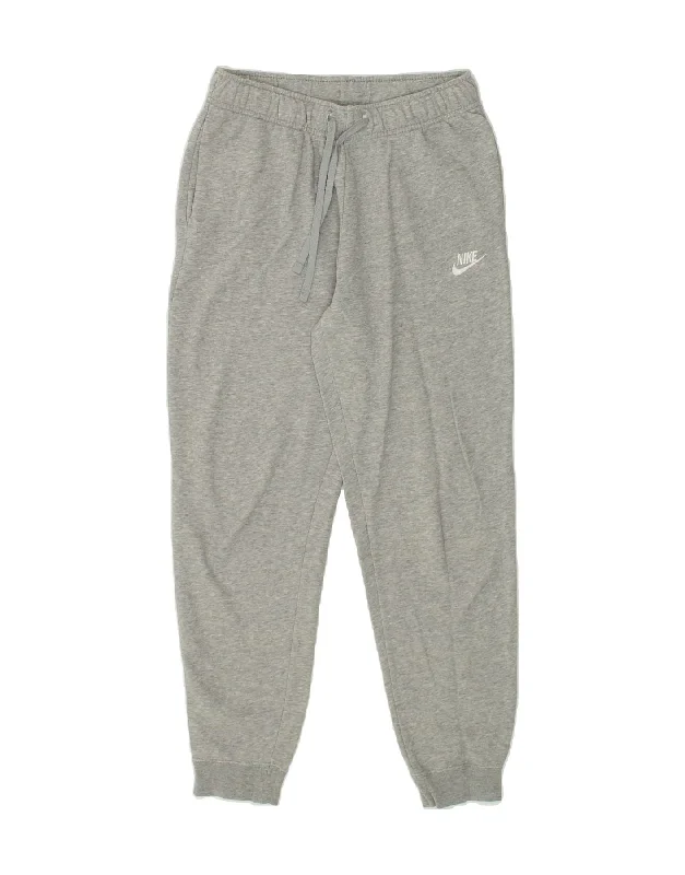 NIKE Womens Tracksuit Trousers Joggers UK 10 Small Grey Cotton