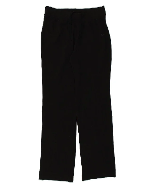 NIKE Womens Tracksuit Trousers UK 12 Medium Black Cotton