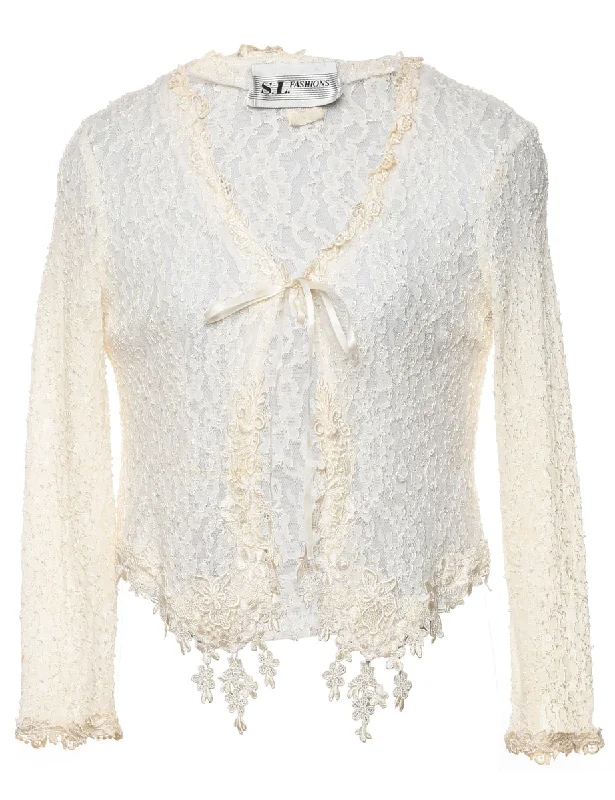 Off-White Floral Lace Jacket - S