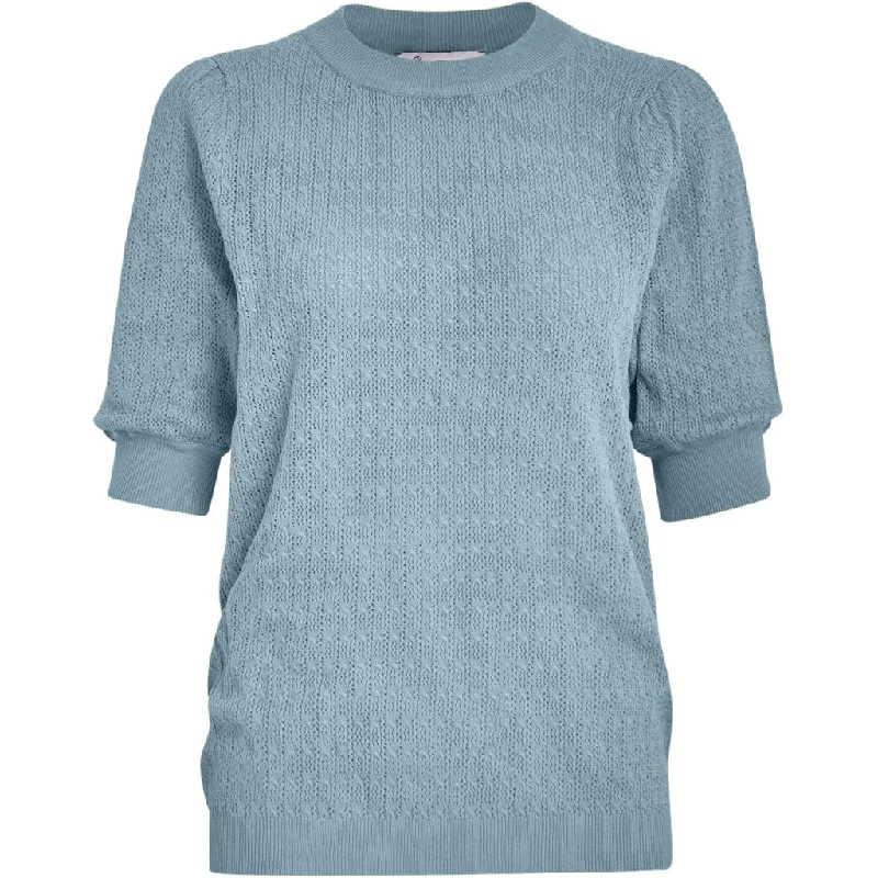 PCTala Puff Knit Pullover - Smoke Blue