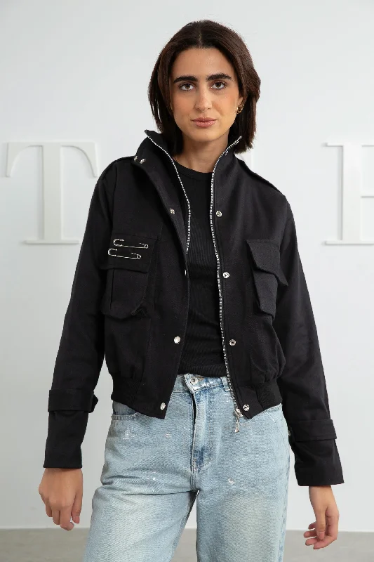 Pinned Cropped Jacket - Amaze