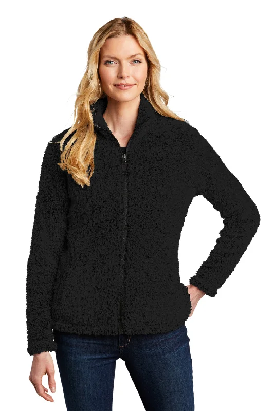 Port Authority Womens Cozy Sherpa Fleece Full Zip Jacket - Black