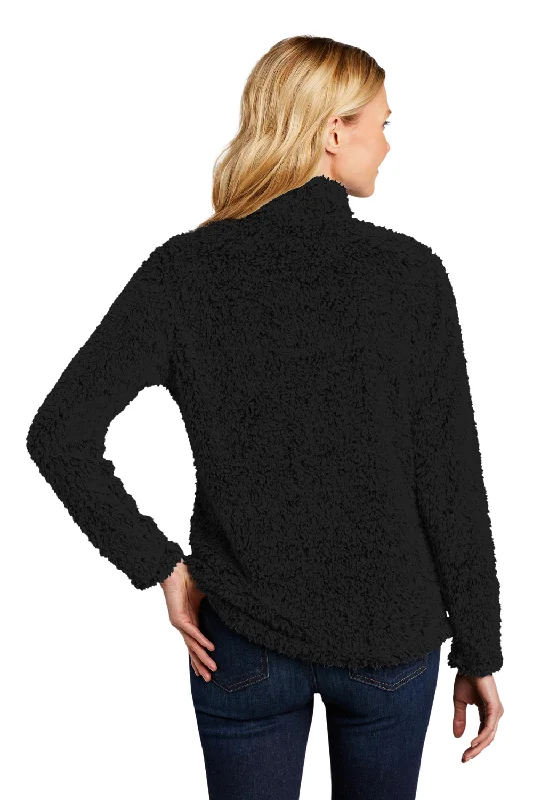 Port Authority Womens Cozy Sherpa Fleece Full Zip Jacket - Black