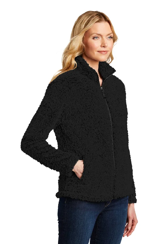 Port Authority Womens Cozy Sherpa Fleece Full Zip Jacket - Black