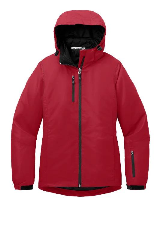 Port Authority Womens Vortex 3-in-1 Waterproof Full Zip Hooded Jacket - Rich Red/Black