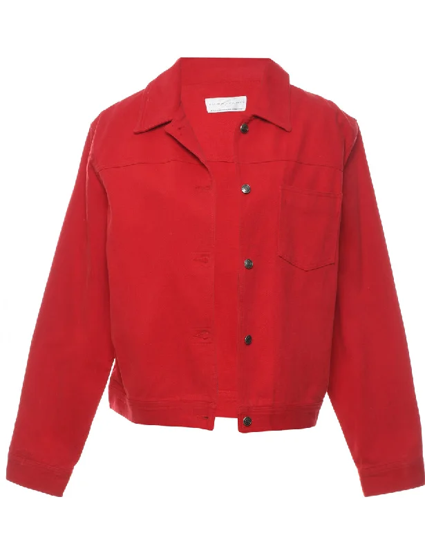 Red Classic Denim Jacket - L