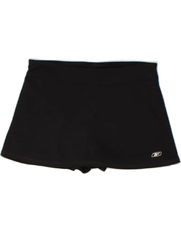 REEBOK Womens Skort UK 12 Medium Black Polyester