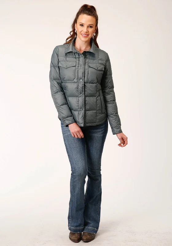 Roper Womens Crushable Down Silver Sage 100% Nylon Softshell Jacket