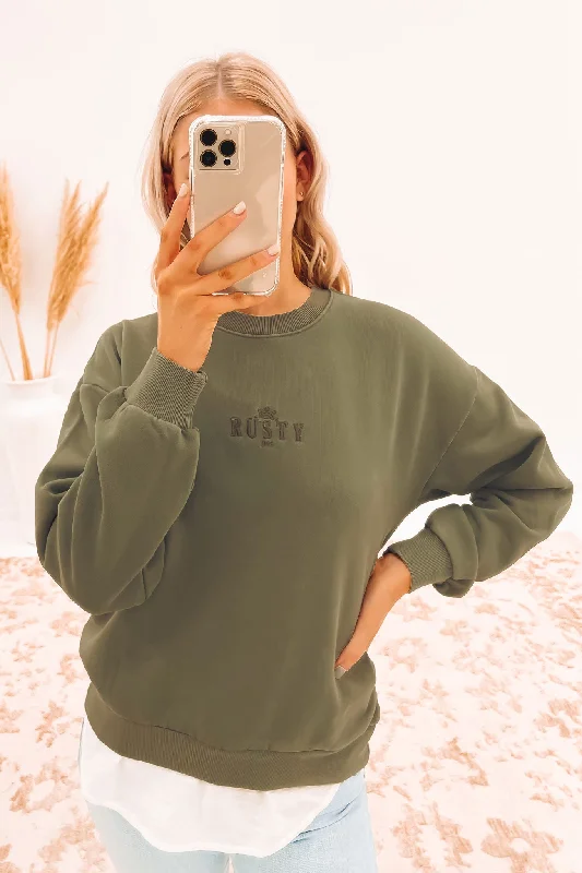 Rusty Sunrise Relaxed Crew Fleece Savanna