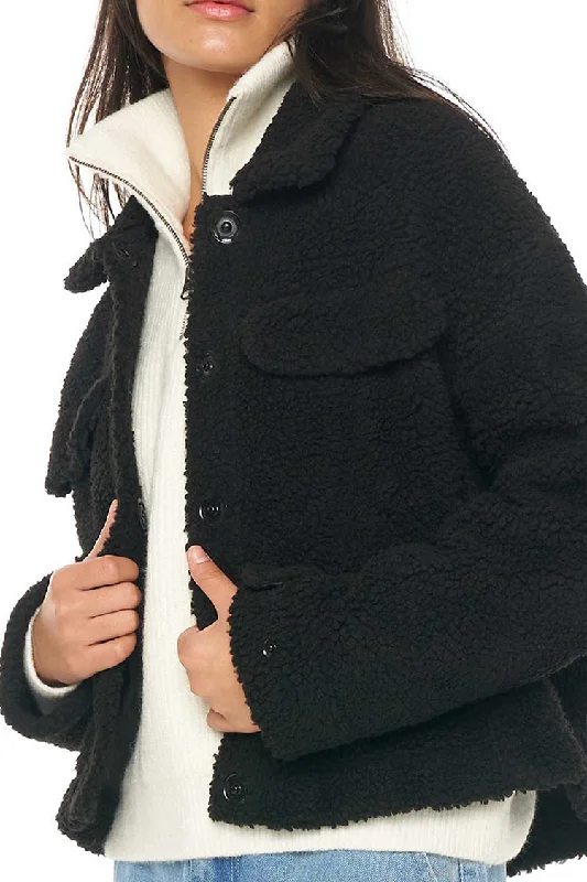 Shearling Shacket | Black