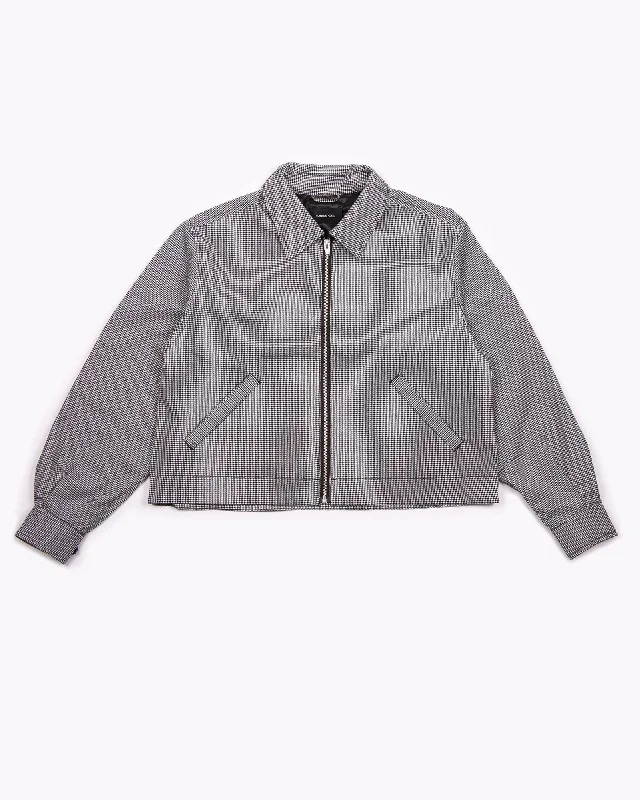 Crop Harrington Jacket - Houndstooth