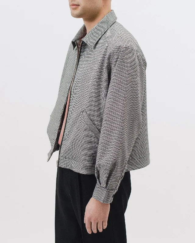 Crop Harrington Jacket - Houndstooth