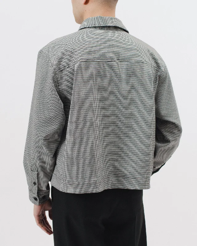 Crop Harrington Jacket - Houndstooth