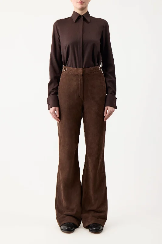 Vesta Pant in Chocolate Suede