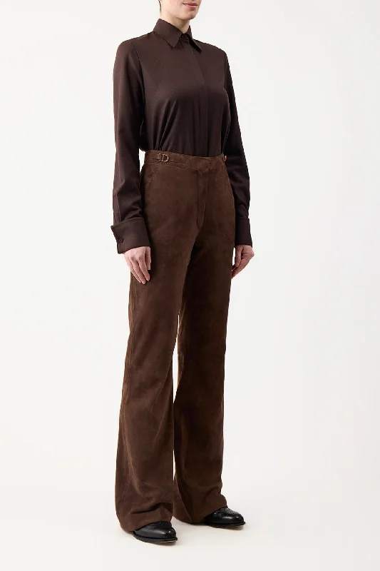 Vesta Pant in Chocolate Suede