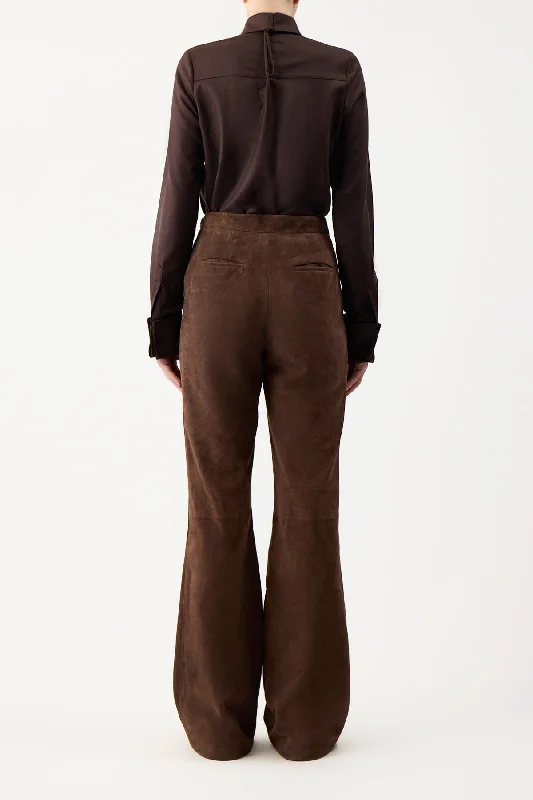 Vesta Pant in Chocolate Suede