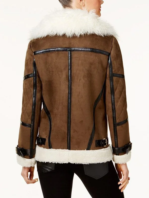 Women’s Asymmetrical Shearling Leather Jacket