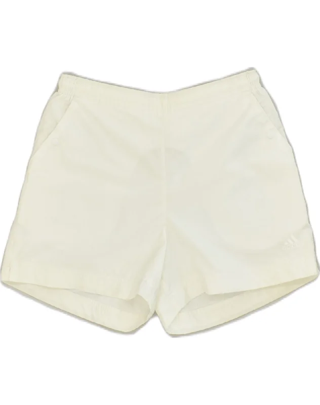 ADIDAS Womens Sport Shorts UK 10 Small White Polyester