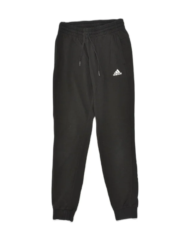 ADIDAS Womens Tracksuit Trousers Joggers UK 8/10 Small Black Cotton