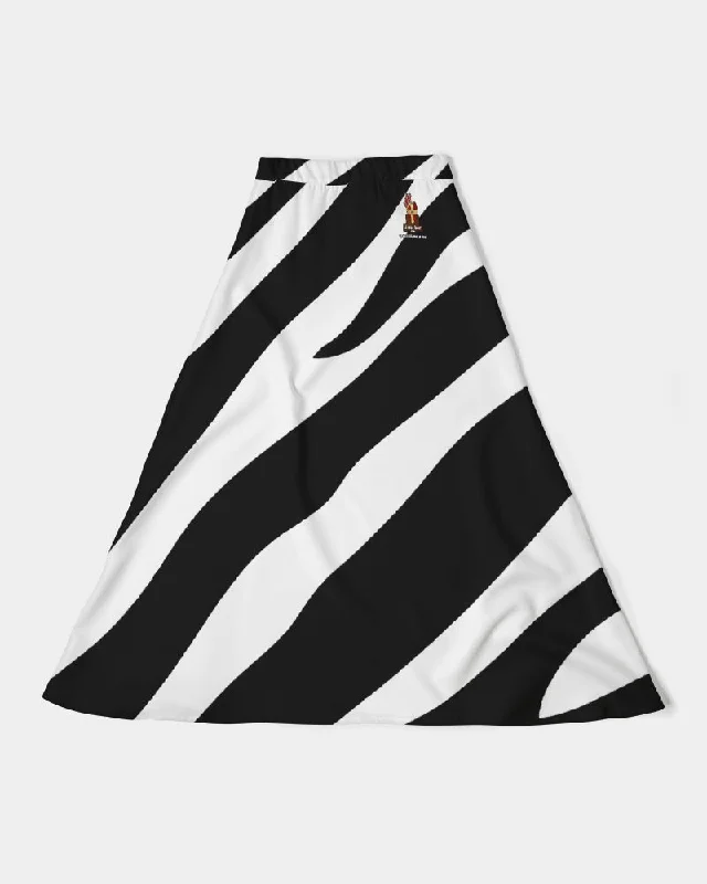 AKH Zebra Women's A-Line Midi Skirt