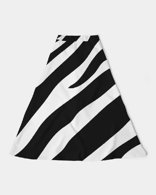 AKH Zebra Women's A-Line Midi Skirt