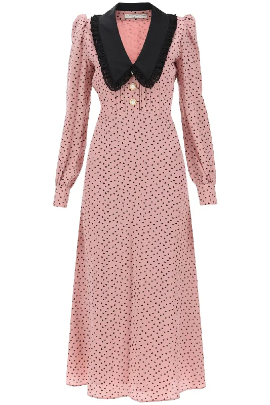 Alessandra rich midi dress with contrasting collar FAB3464 F4029 ROSE BLACK