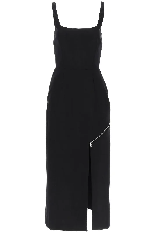 Alexander mcqueen midi sheath dress with convertible panel 757633 QJAAC BLACK