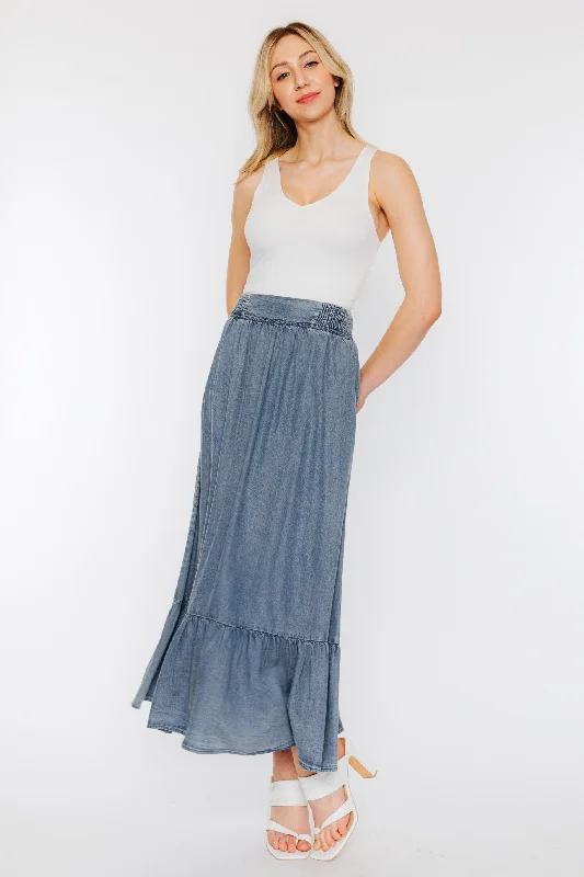 Amara Tencel Denim Maxi Skirt