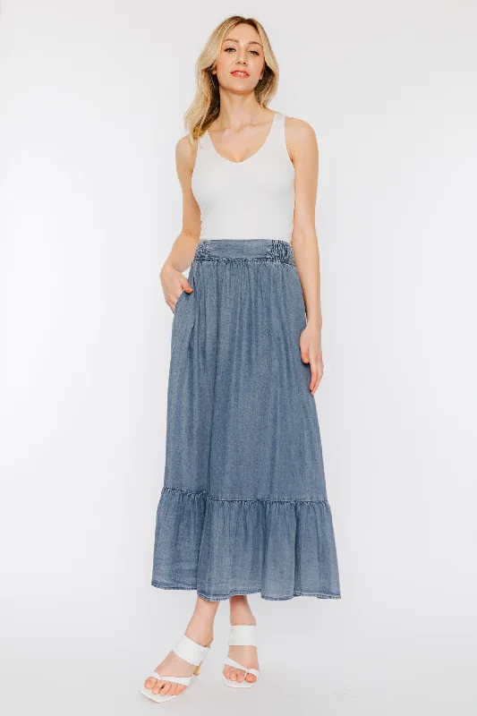 Amara Tencel Denim Maxi Skirt