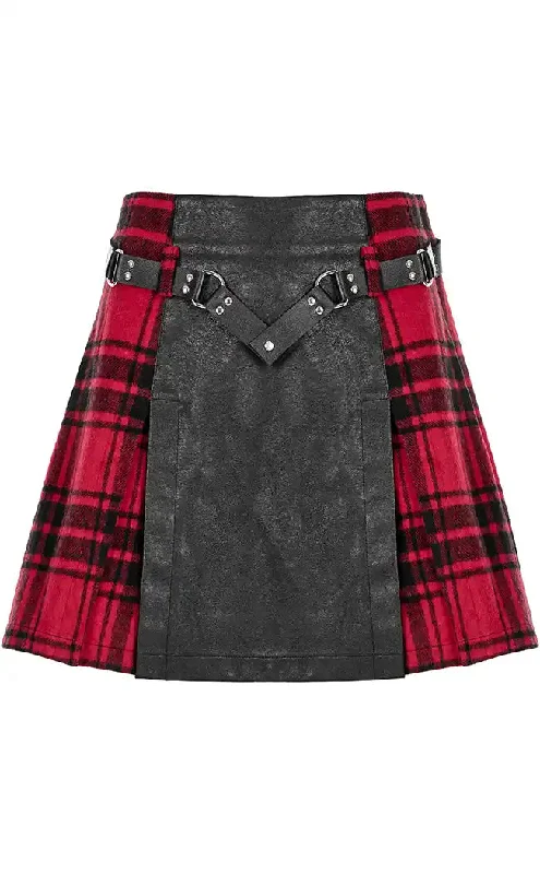 Battle Ready Pleated Skirt | Red Tartan