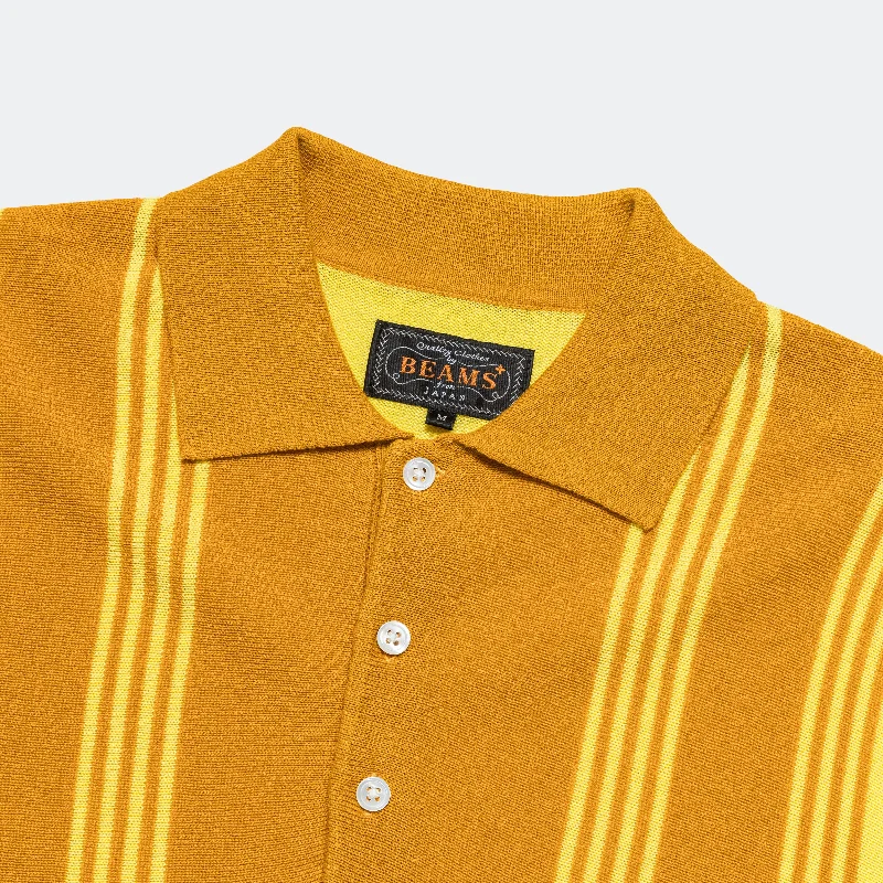 Knit Polo Stripe 12G - Yellow