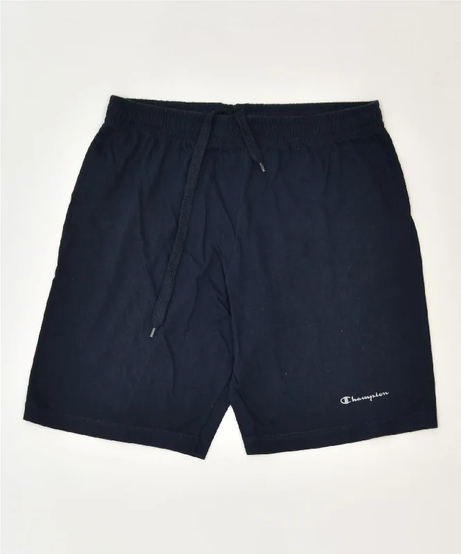 CHAMPION Womens Sport Shorts XL Navy Blue Cotton Sports