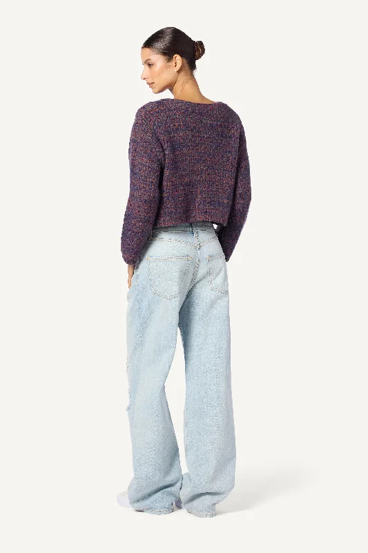 CHARLENE CASHMERE CROPPED WELT POCKET JACKET | CIMARRON MULTI