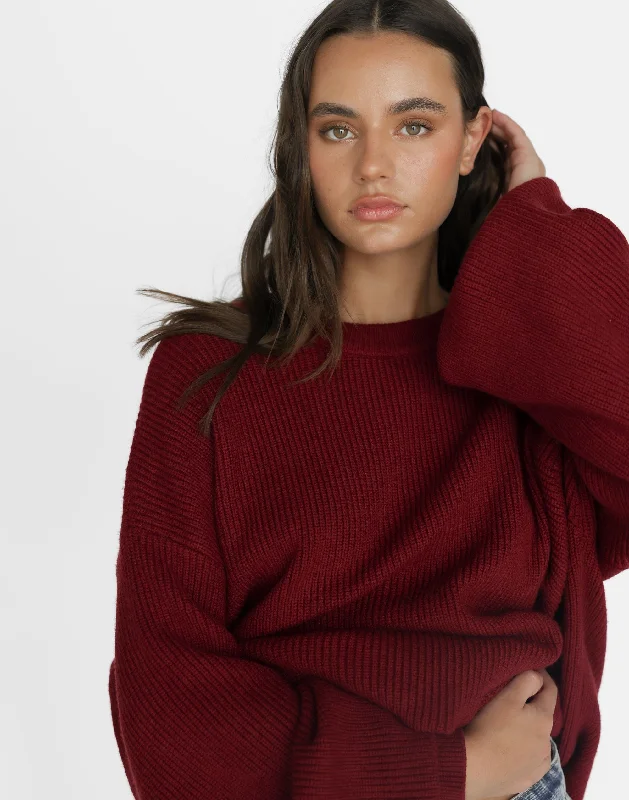 Cody Oversized Jumper (Cherry)