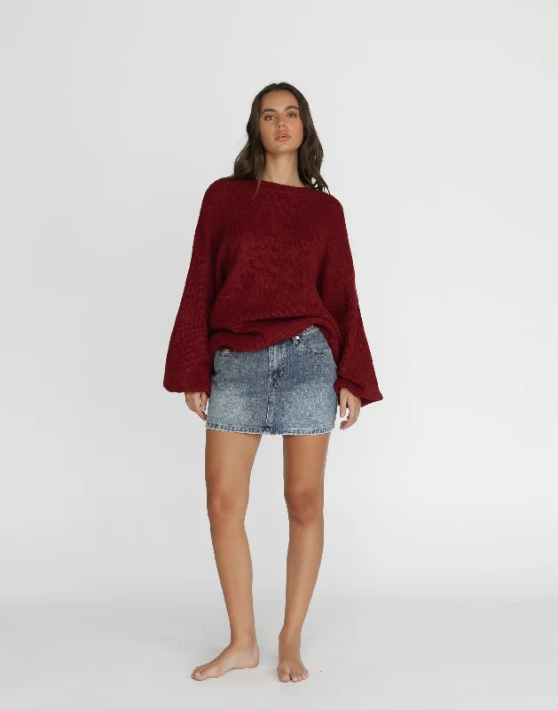 Cody Oversized Jumper (Cherry)