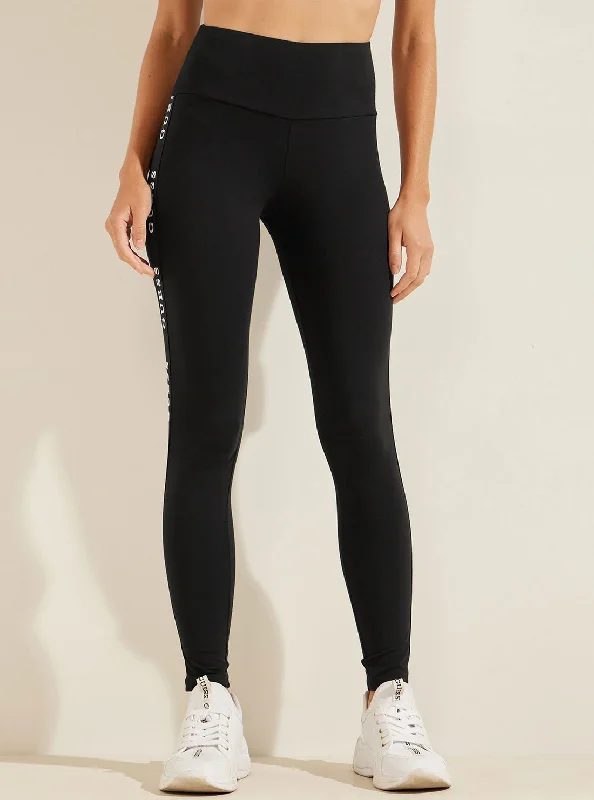 Eco Black Aline Active Logo Leggings