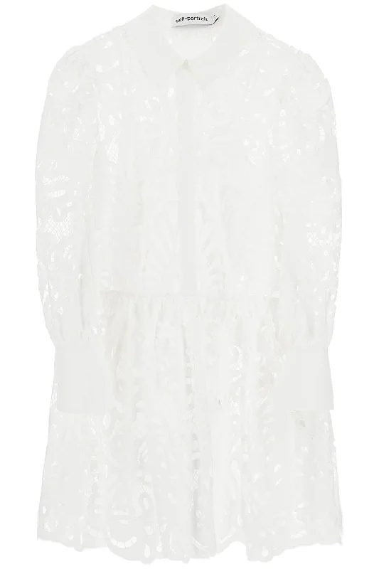 floral lace chemisier dress PF24 090S W WHITE