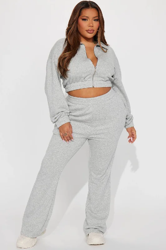 Give It Away Lounge Cropped Jacket - Heather Grey