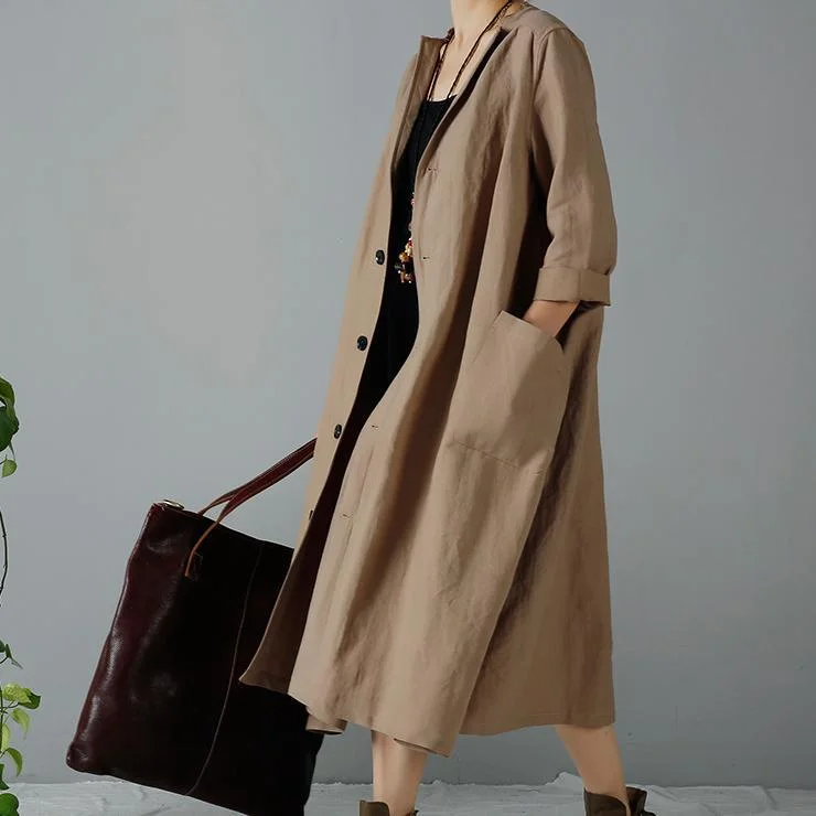 Khaki woman trench coats oversized cardigan