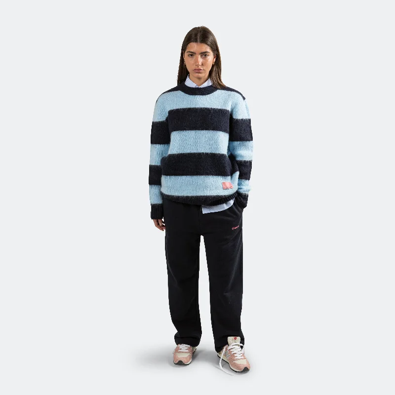 Striped Knit Sweater - Blue