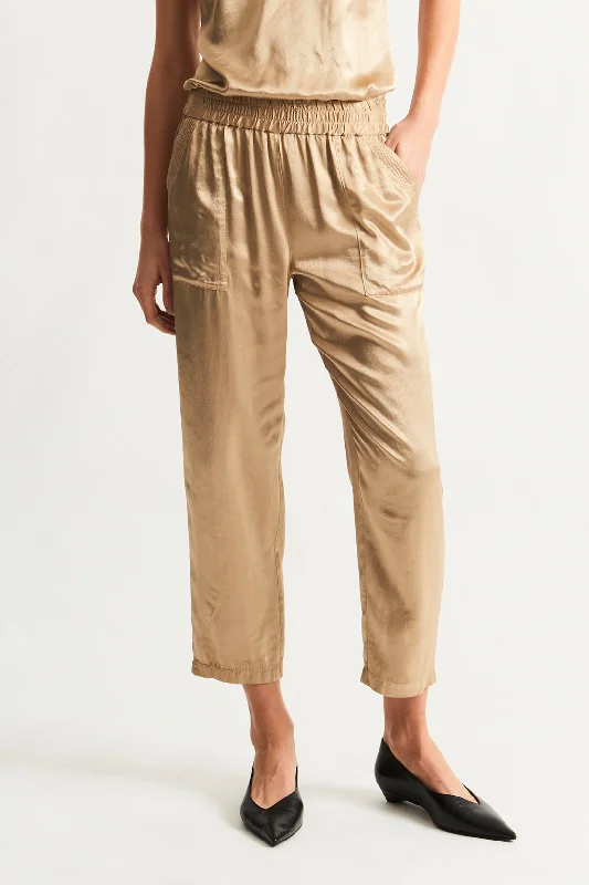 Pebble Satin Sand Trapunto Pant