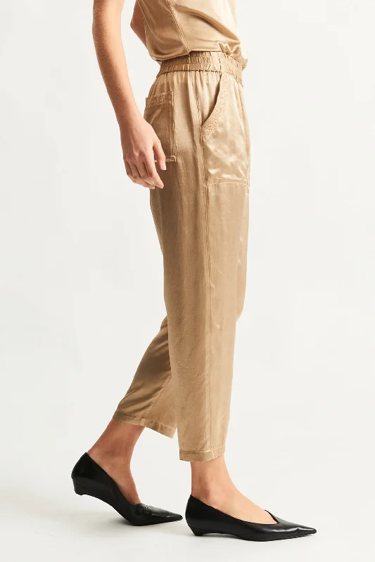 Pebble Satin Sand Trapunto Pant