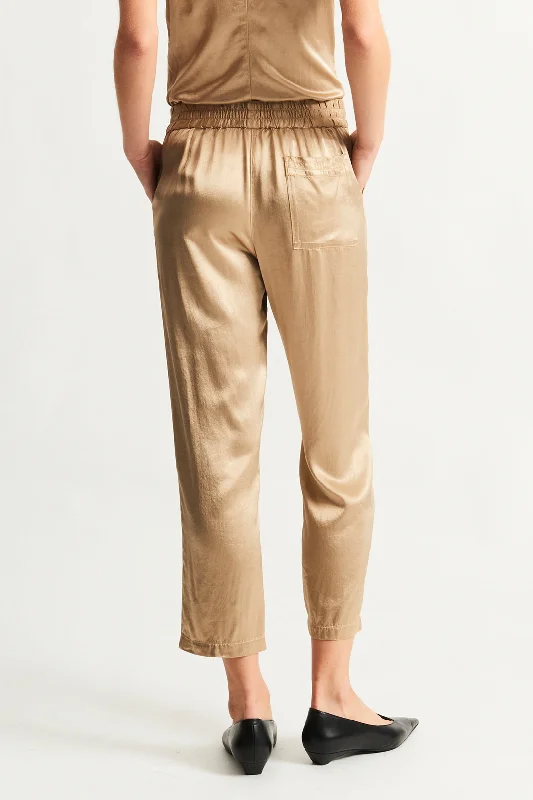 Pebble Satin Sand Trapunto Pant