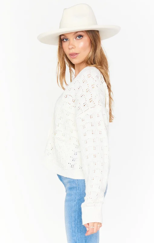 Quinn Cardi ~ White Knit