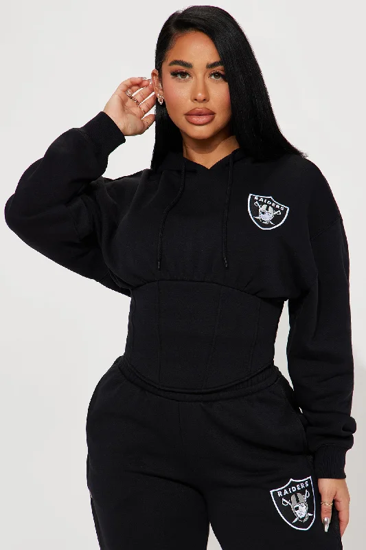 Raiders Corset Hoodie - Black