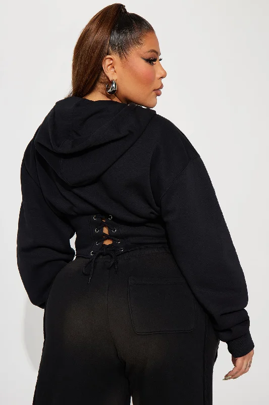 Raiders Corset Hoodie - Black