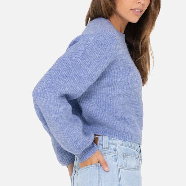 Rusty Sundae Oversized Cropped Crew Neck - Periwinkle