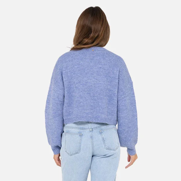 Rusty Sundae Oversized Cropped Crew Neck - Periwinkle